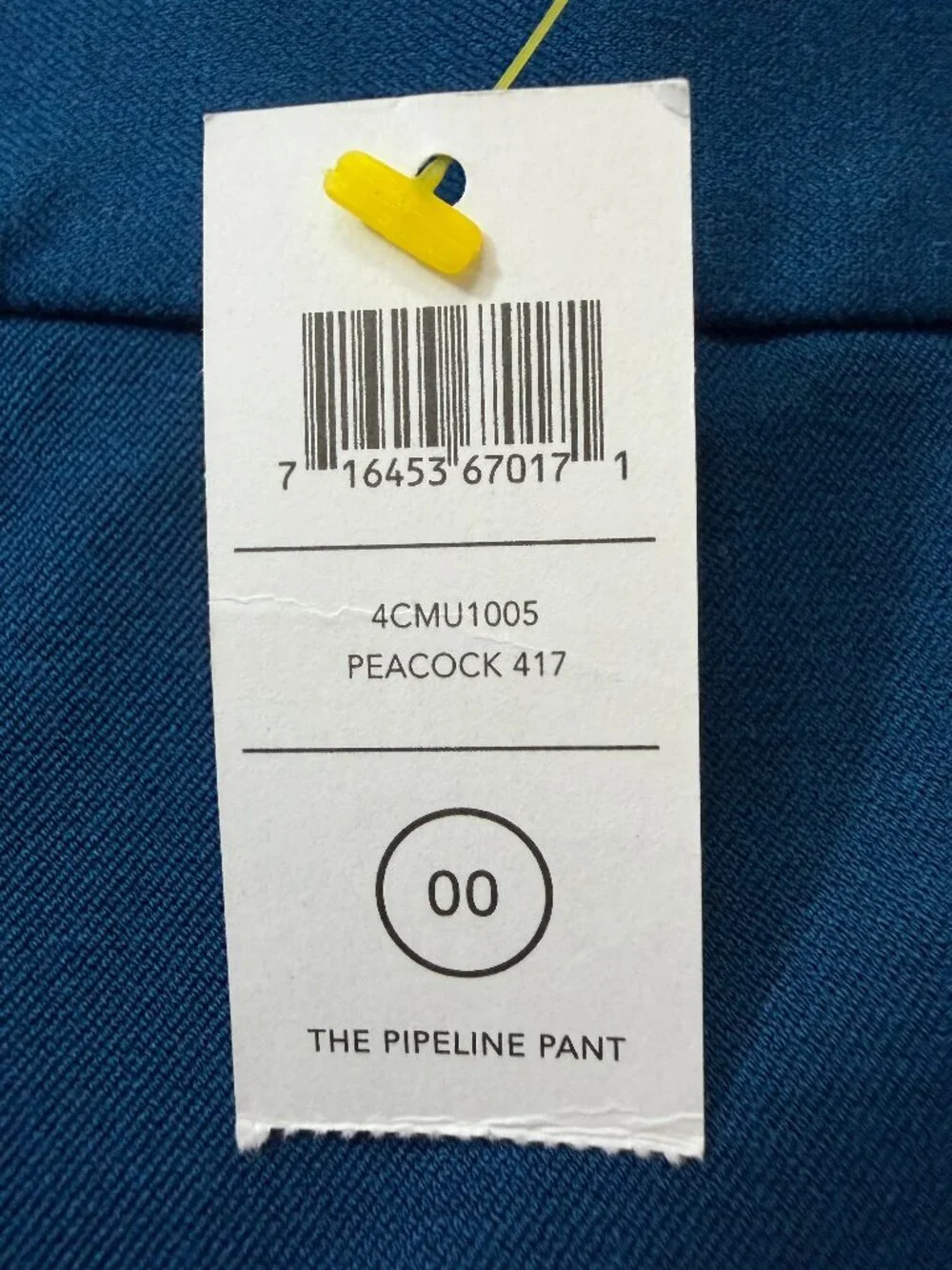 Kate Spade Saturday The Pipeline Pant Peacock Blue Ankle Pants Size 00 NWT